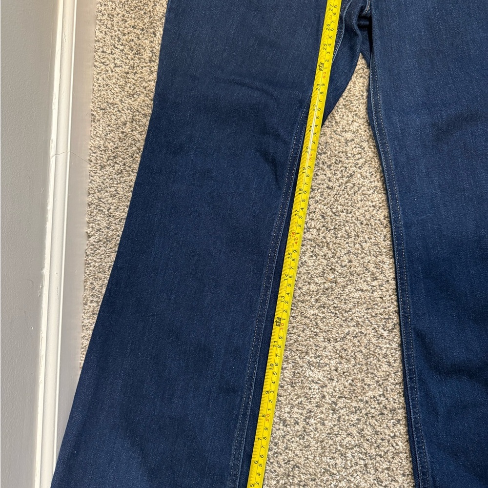 Old Navy Dark Blue High-Rise Flare Jeans - Picture 5 of 6